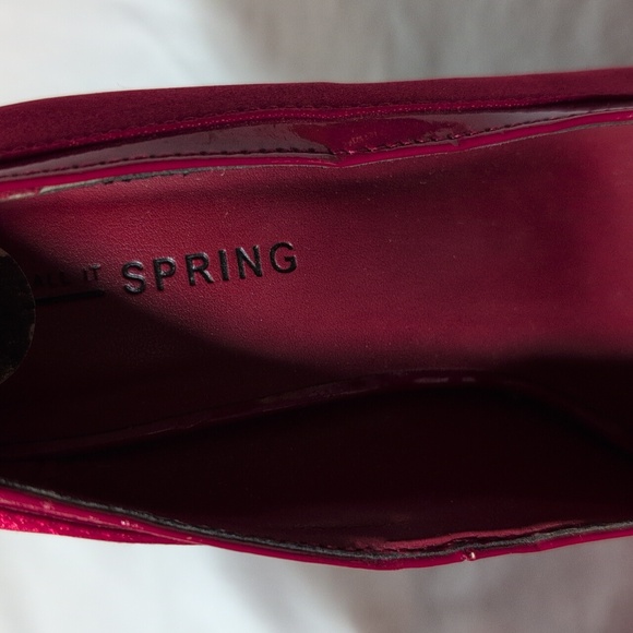 Call It Spring Red Satin Pumps - Picture 7 of 10